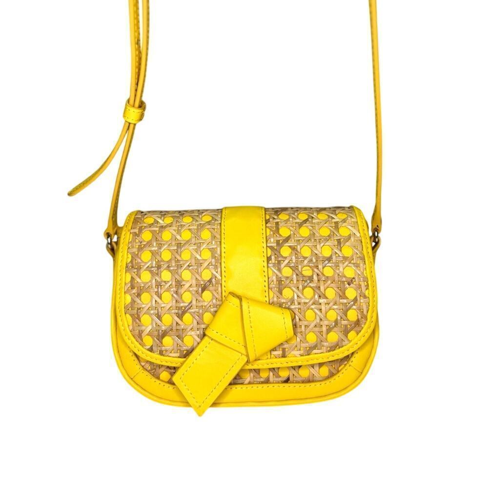 Talbots Yellow Bow and Basket Weave Crossbody Purse | Dressy | Party | Summer